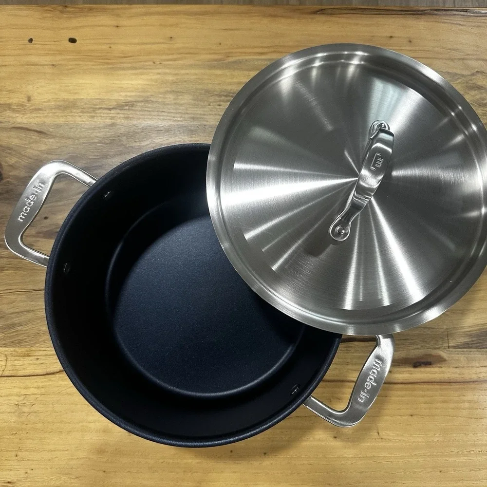 Made In 8 Quart Blue ProCoat Non Stick Stock Pot  & Lid  NEW